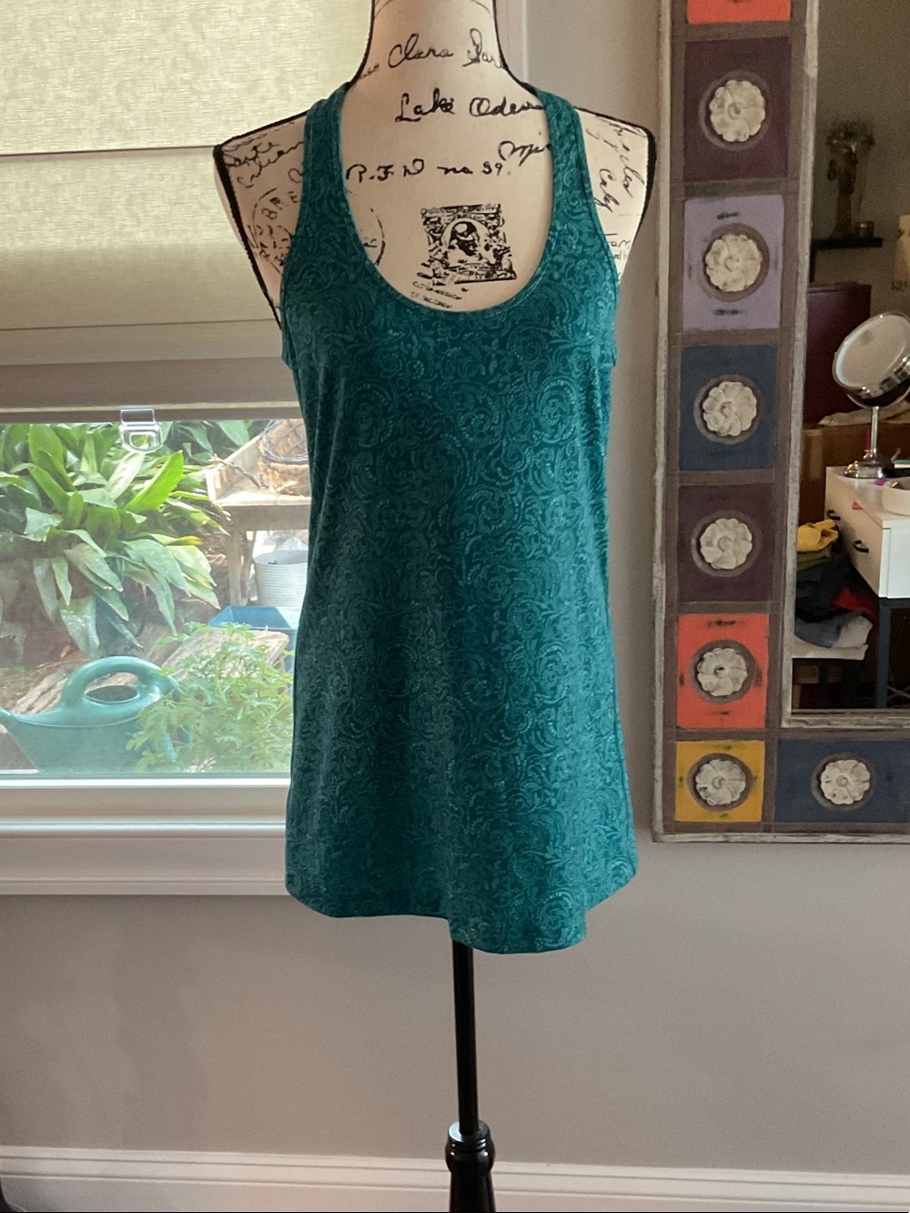 lululemon athletica Teal Paisley Racerback Tank